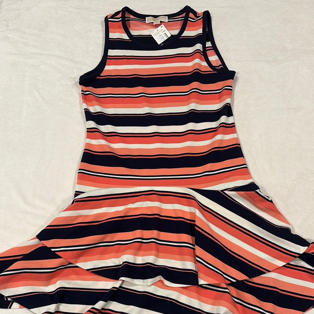 Michael Kors Pink, Coral and Dark Blue Sleeveless Sundress ( New With Tags )